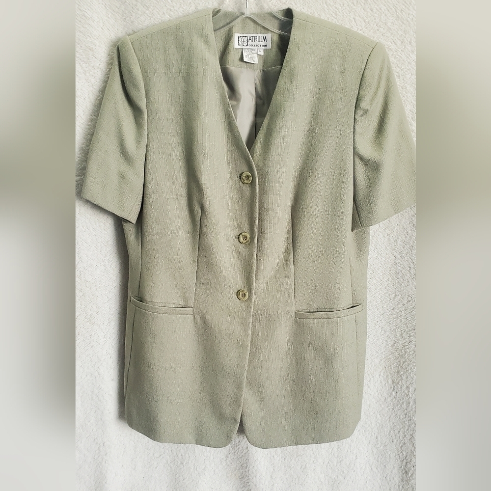 ATRIUM Green Career Office Formal Y2K‎ Academic Women’s Blazer Jacket Size 12
